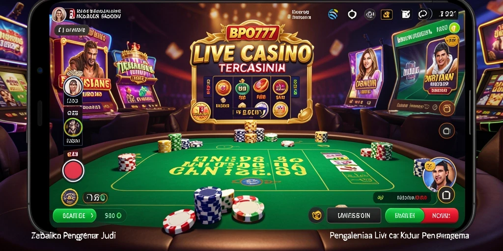 Tampilan gameplay BPO777 dengan dealer langsung di meja permainan.