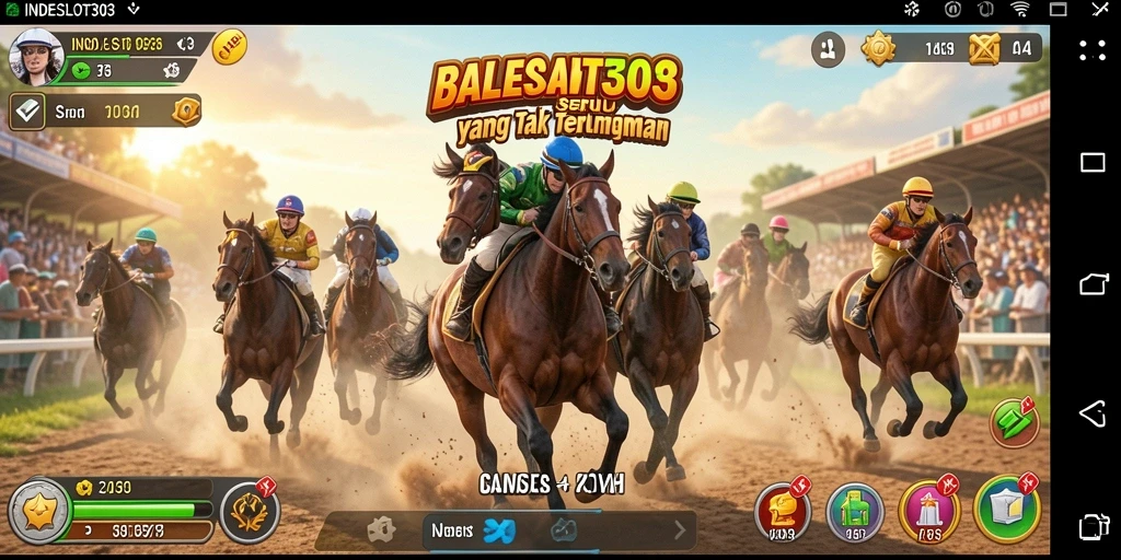 Screenshot gameplay <strong>INDESLOT303</strong> menampilkan aksi balapan yang mendebarkan.