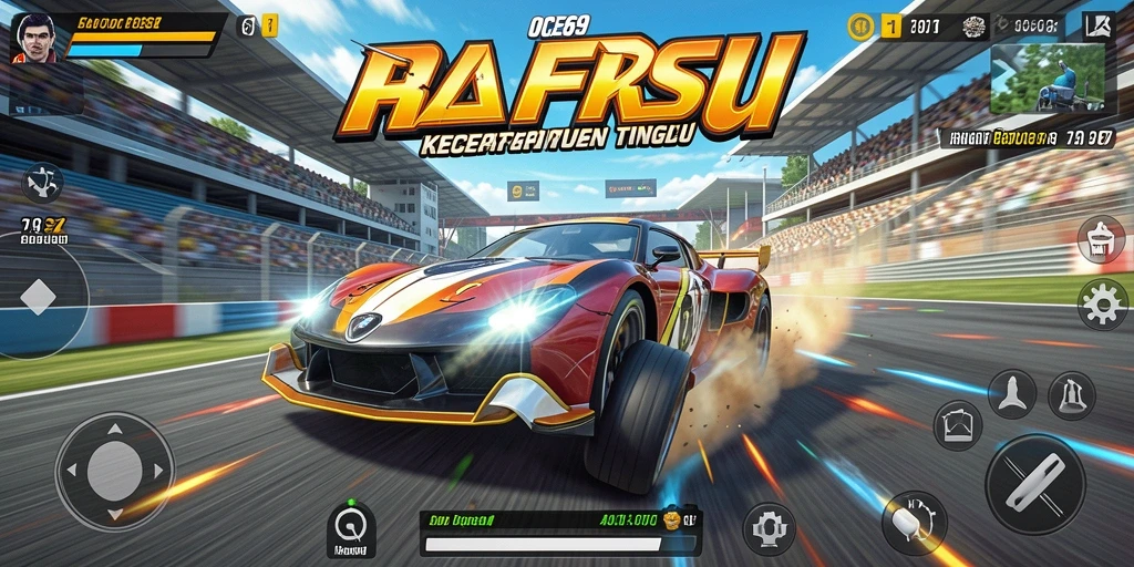 Screenshot utama OCE69 menampilkan aksi balapan yang mendebarkan dan kendaraan berkualitas tinggi.