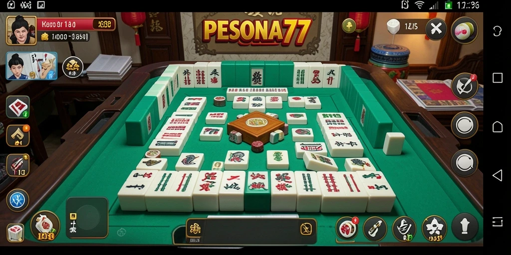 Tampilan gameplay PESONA77, menunjukkan aksi mencocokkan ubin Mahjong.