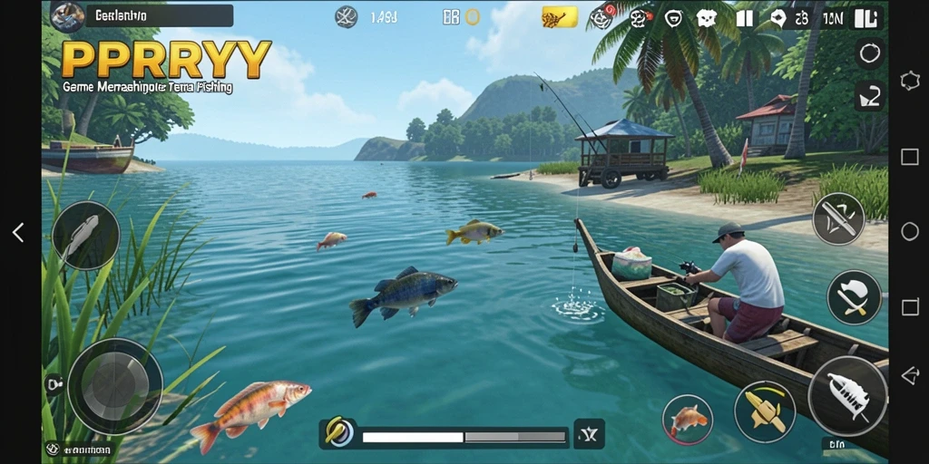Screenshot PPRRYY menampilkan gameplay memancing yang seru.