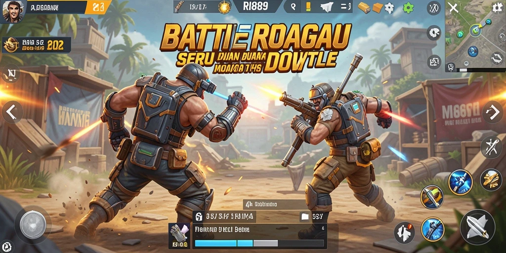 Tampilan menarik dari pertarungan seru di RI889 dengan gameplay Battle Royale.