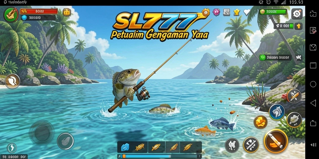 Gameplay SL777 menampilkan aksi menangkap ikan yang mendebarkan.
